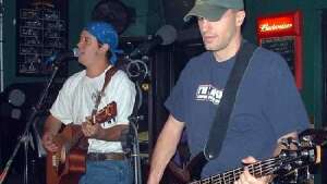 Aaron and Jim performing at Gumby's Pizza in Manhattan, in northeast Kansas