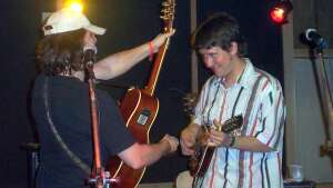Trevor Burgess and Aaron Traffas performing at Whiskey River Festival in Manhattan, in northeast Kansas