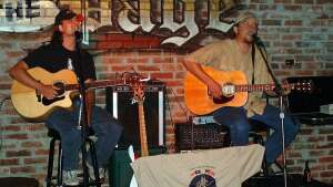 Aaron Traffas and Trevor Burgess performing at The Page in Hays, in central Kansas