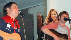 Aaron Traffas and Blaine Younger performing at Buster's Saloon in Sun City, in south-central Kansas