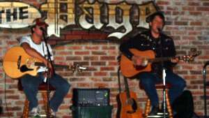 Aaron Traffas and Trevor Burgess performing at The Page in Hays, in central Kansas