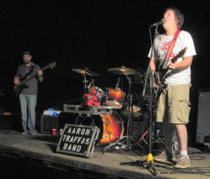 Aaron Traffas Band performing at a private venue in Lawrence, in east-central Kansas