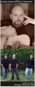 Flyer for Aaron Traffas at Longhorns Saloon in Manhattan, in northeast Kansas