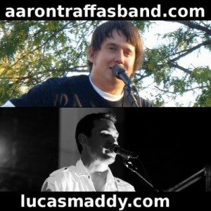 Flyer for Aaron Traffas and Lucas Maddy at Pat's Blue Rib'N in Manhattan, in northeast Kansas