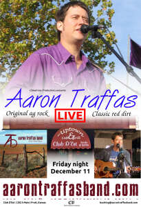 Flyer for Aaron Traffas at Club D'Est in Pratt, in south-central Kansas