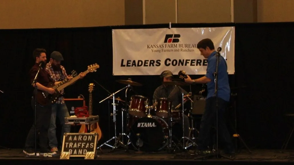 Aaron Traffas Band performing at Kansas Farm Bureau Young Farmers and Ranchers Conference in Manhattan, in northeast Kansas