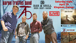 Flyer for Aaron Traffas Band at 3B Bar and Grill in Kingman, in south-central Kansas