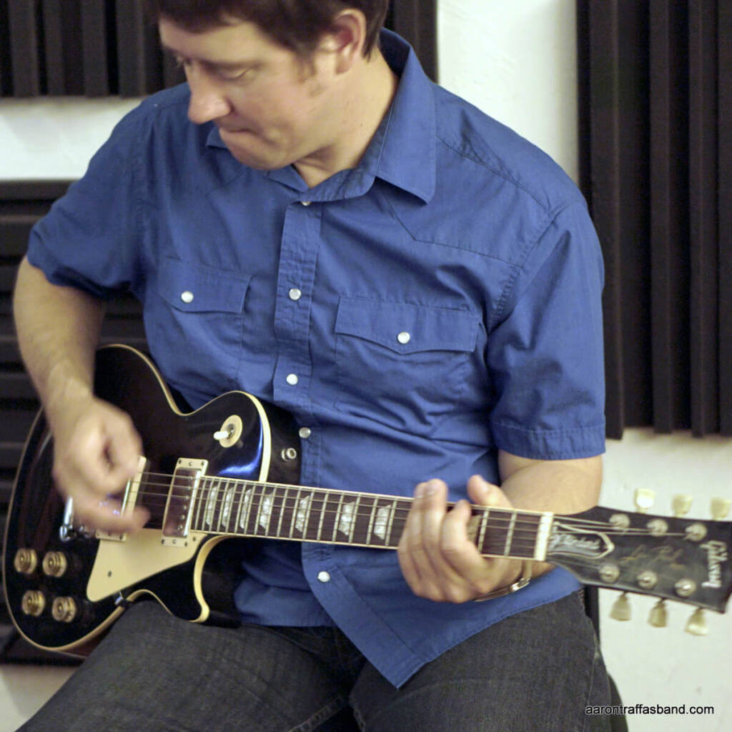 Aaron Traffas recording original music in Kansas