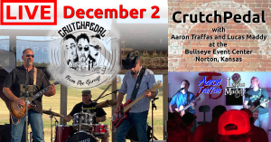 Flyer for CrutchPedal at Bullseye Event Center in Norton, in northwest Kansas