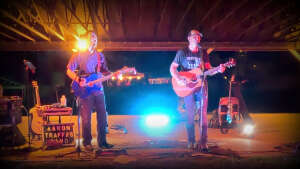 Aaron Traffas and Lucas Maddy performing at Brown County Fair in Horton, northeast Kansas