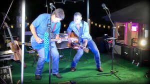 Aaron Traffas and Lucas Maddy performing at The Outpost at Cheney Lake in Cheney, in south-central Kansas