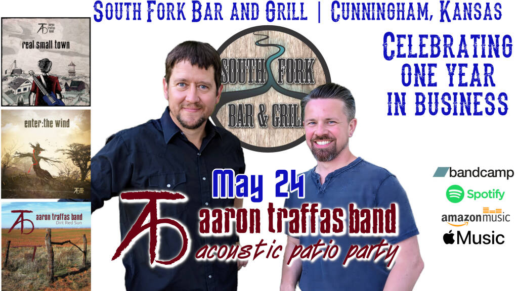 Aaron Traffas Band playing acoustic music in southern Kansas