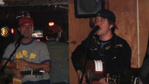 Aaron Traffas and Trevor Burgess performing at Bobby T's Bar and Grill in Manhattan, in northeast Kansas