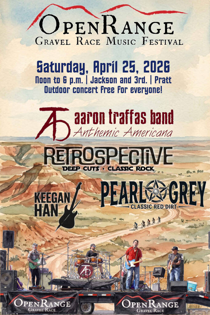 Flyer for Open Range Gravel Race Music Festival in Pratt, in south-central Kansas