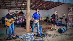 Aaron Traffas Band performing at a private party in Kiowa, in south-central Kansas