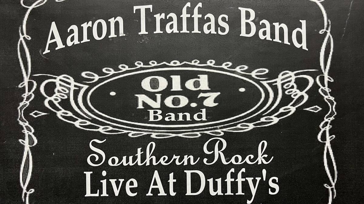 Flyer for Aaron Traffas Band at Duffy's in Lawrence, in east-central Kansas