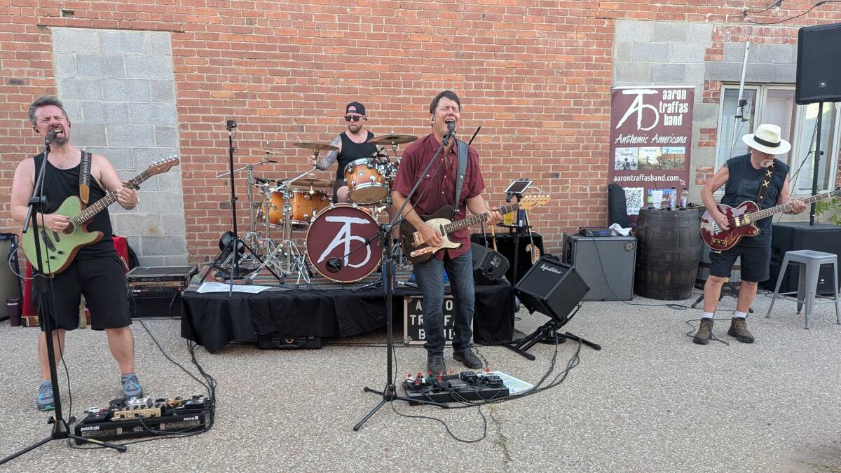 Aaron Traffas Band performing at Sandhills Brewing in Hutchinson, in central Kansas